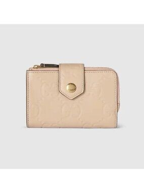 NEW GUCCI GG Medium Beige Wallet Leather 100% Authentic